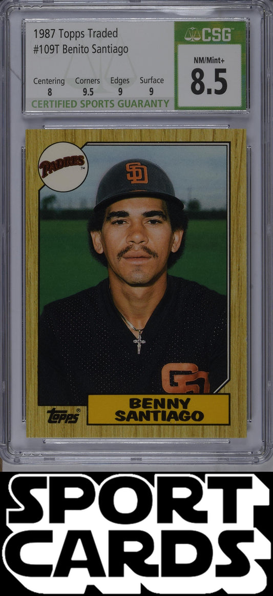 1987 Traded #109T Benito Santiago CSG 8.5 SportCards.com