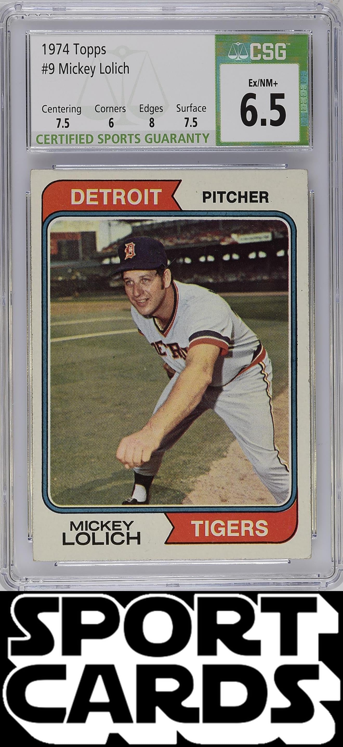 Topps #9 Mickey Lolich CSG 6.5 SportCards.com