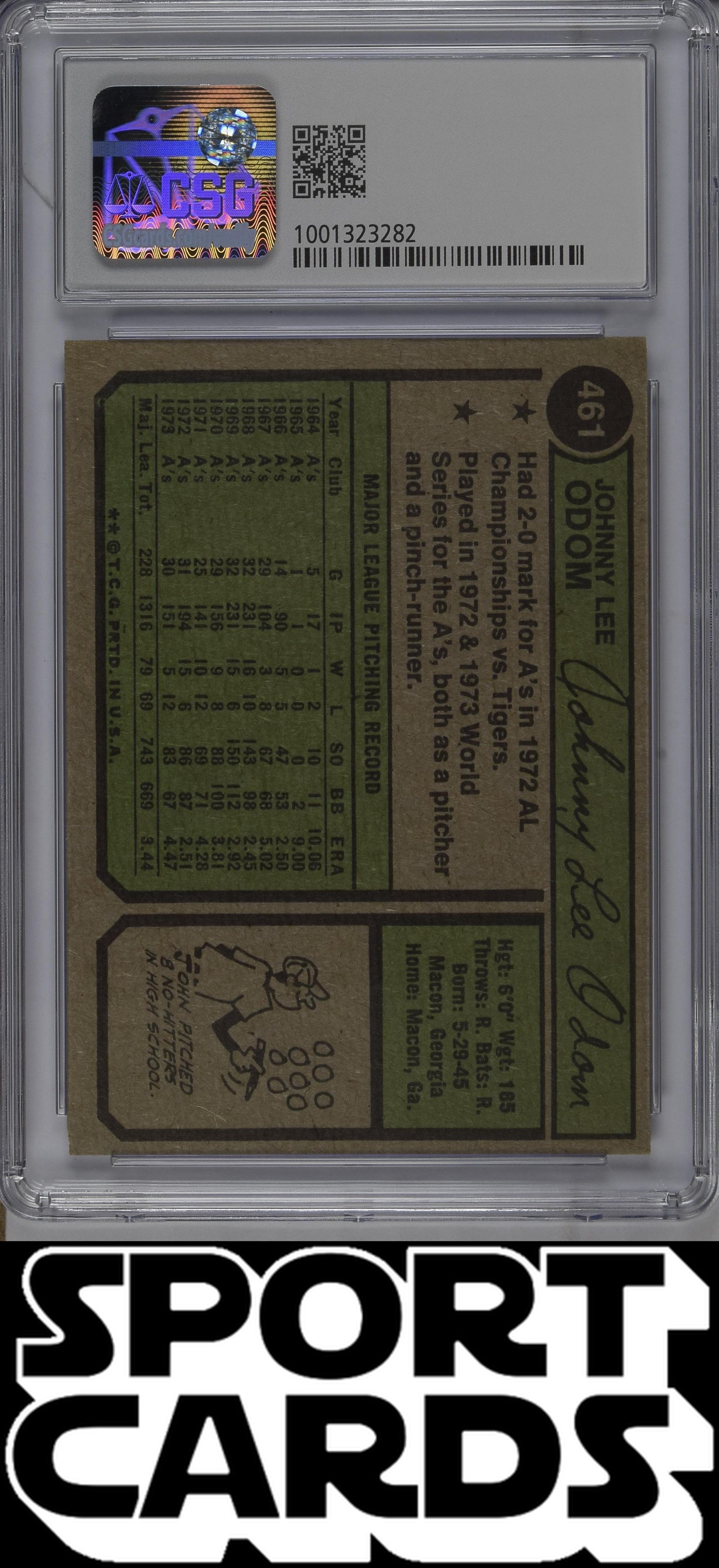 Topps #461 Johnny Odom CSG 5 SportCards.com