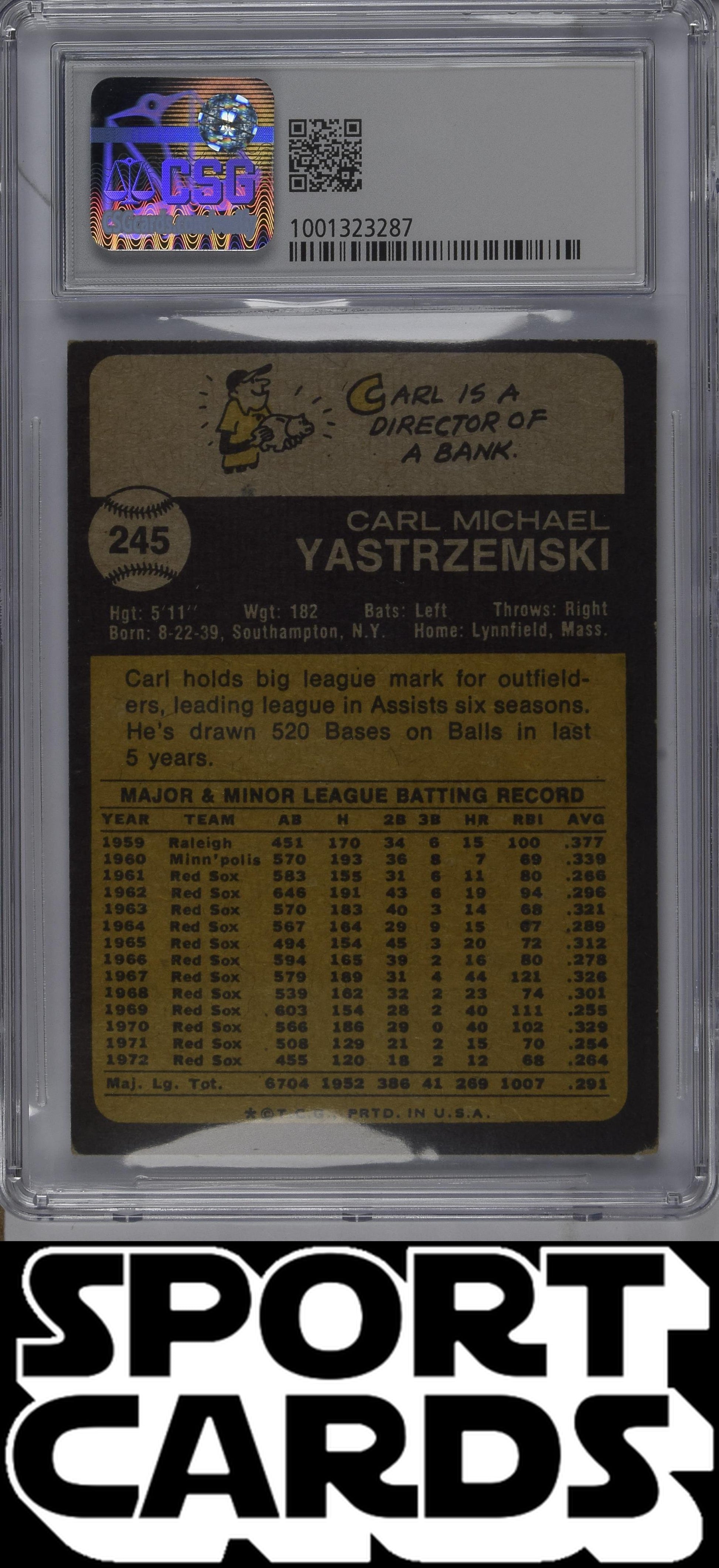 Topps #245 Carl Yastrzemski CSG 4.5 SportCards.com