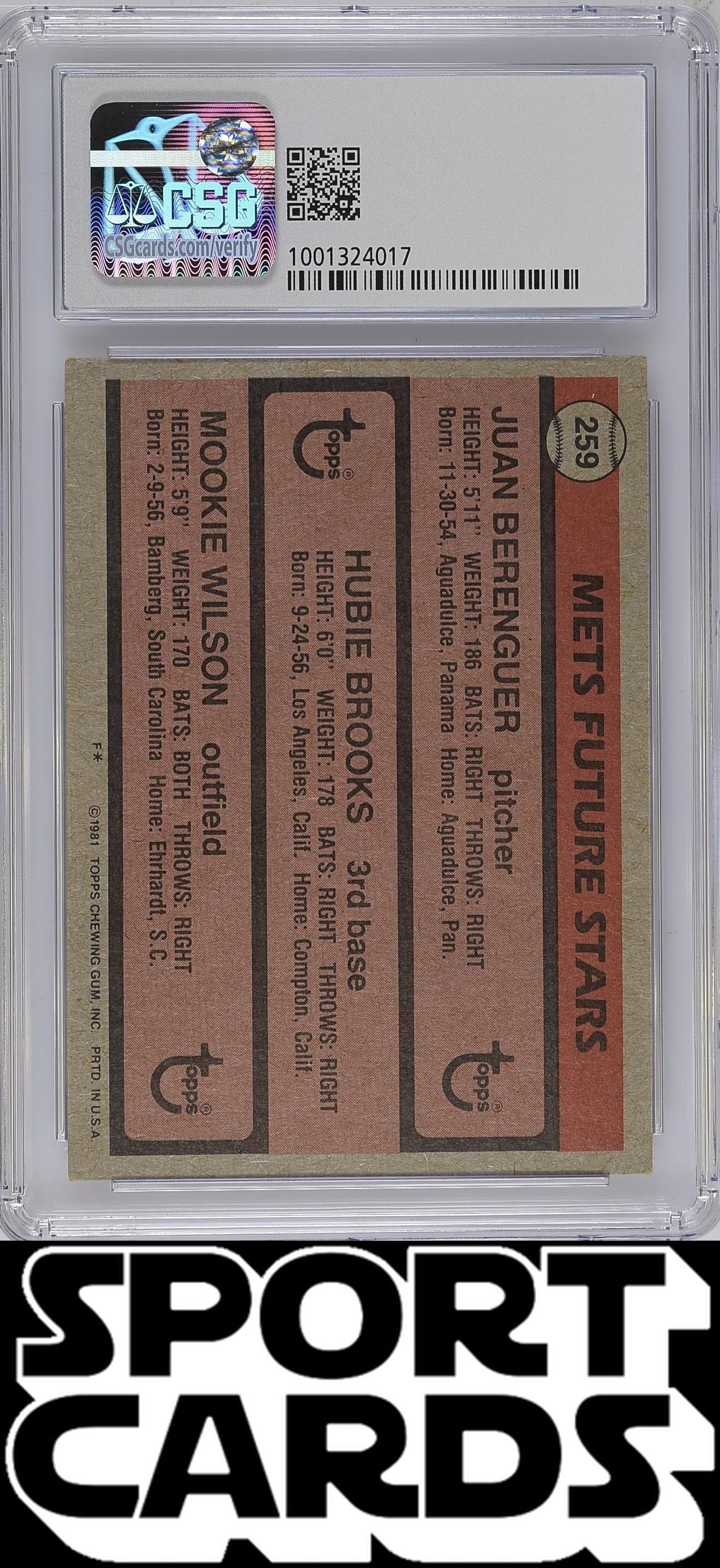 Topps #259 Mets Future Stars CSG 6.5 SportCards.com