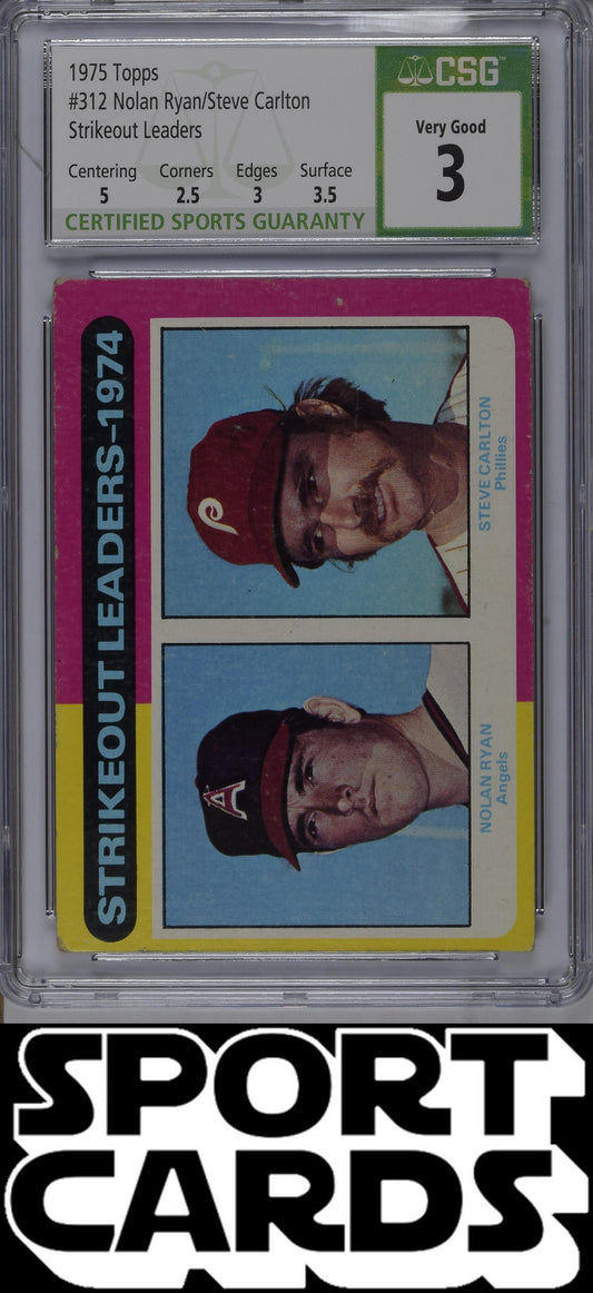 Topps #312 '74 Strikeout Leaders CSG 3 SportCards.com