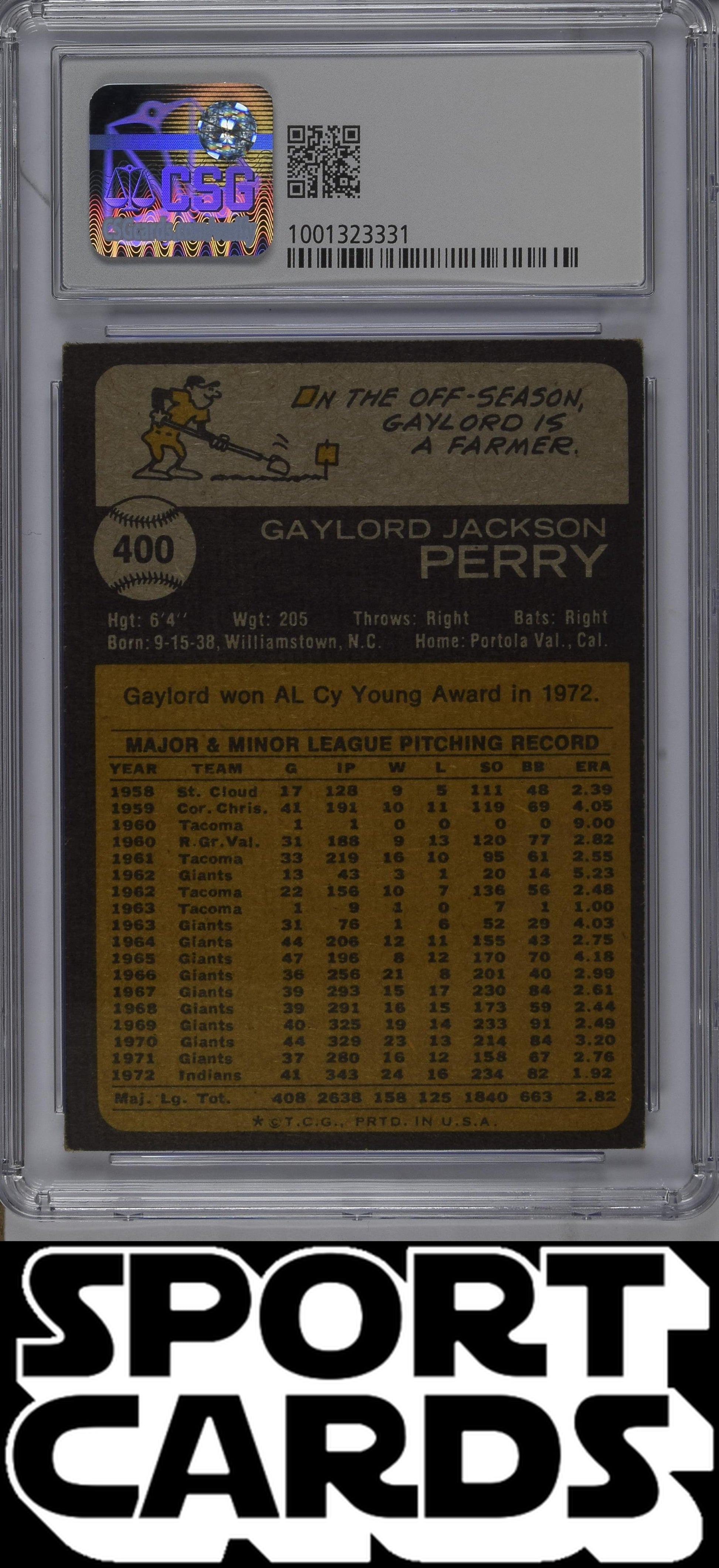 Topps #400 Gaylord Perry CSG 5 SportCards.com
