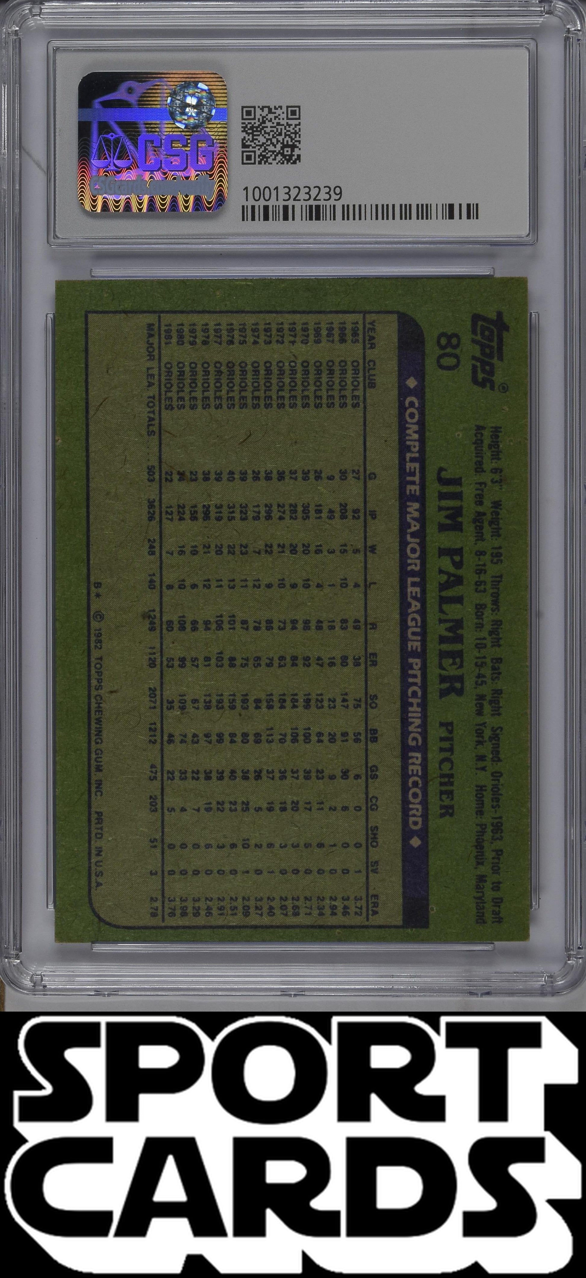 Topps #80 Jim Palmer CSG 6.5 SportCards.com