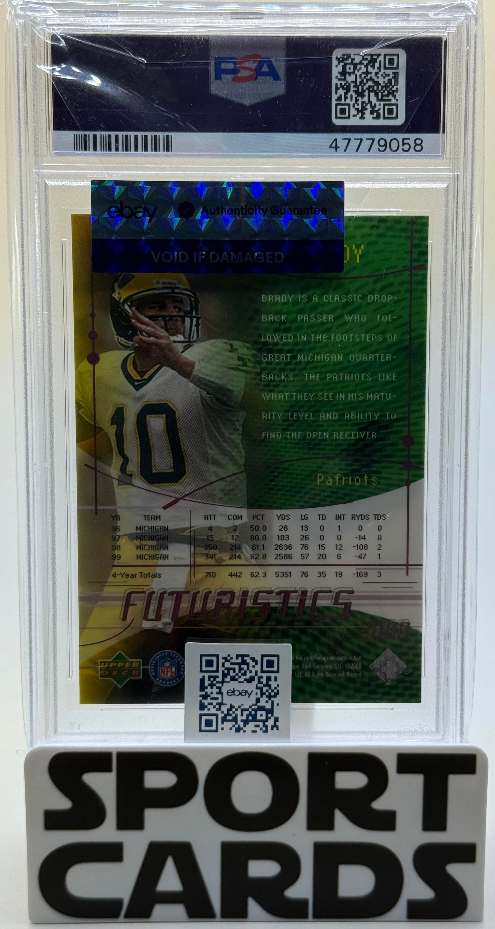 2000 U.D. Ionix #77 Tom Brady PSA 9 SportCards.com