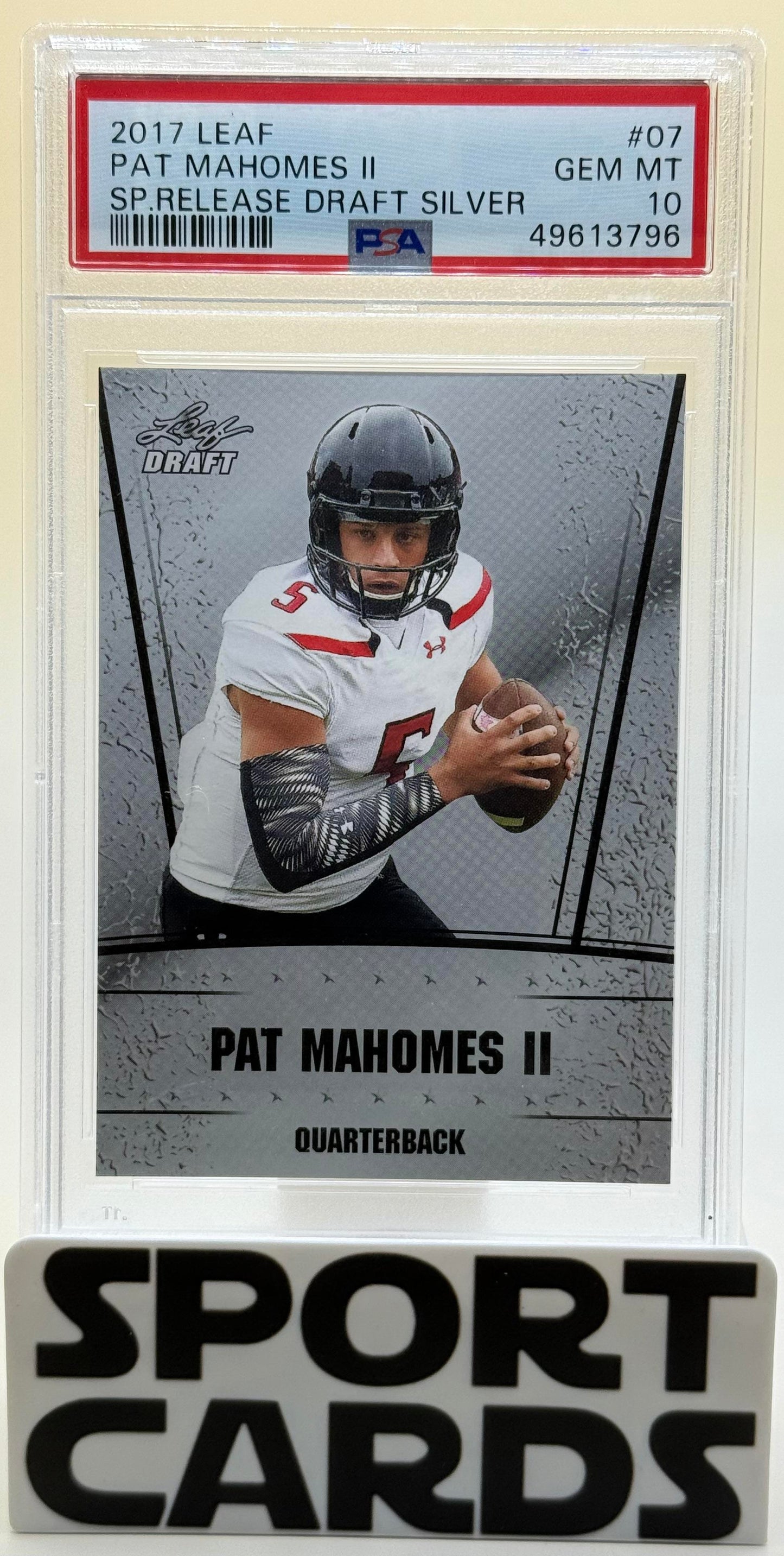 2017 Leaf Special Release Draft Silver #07 Pat Mahomes PSA 10