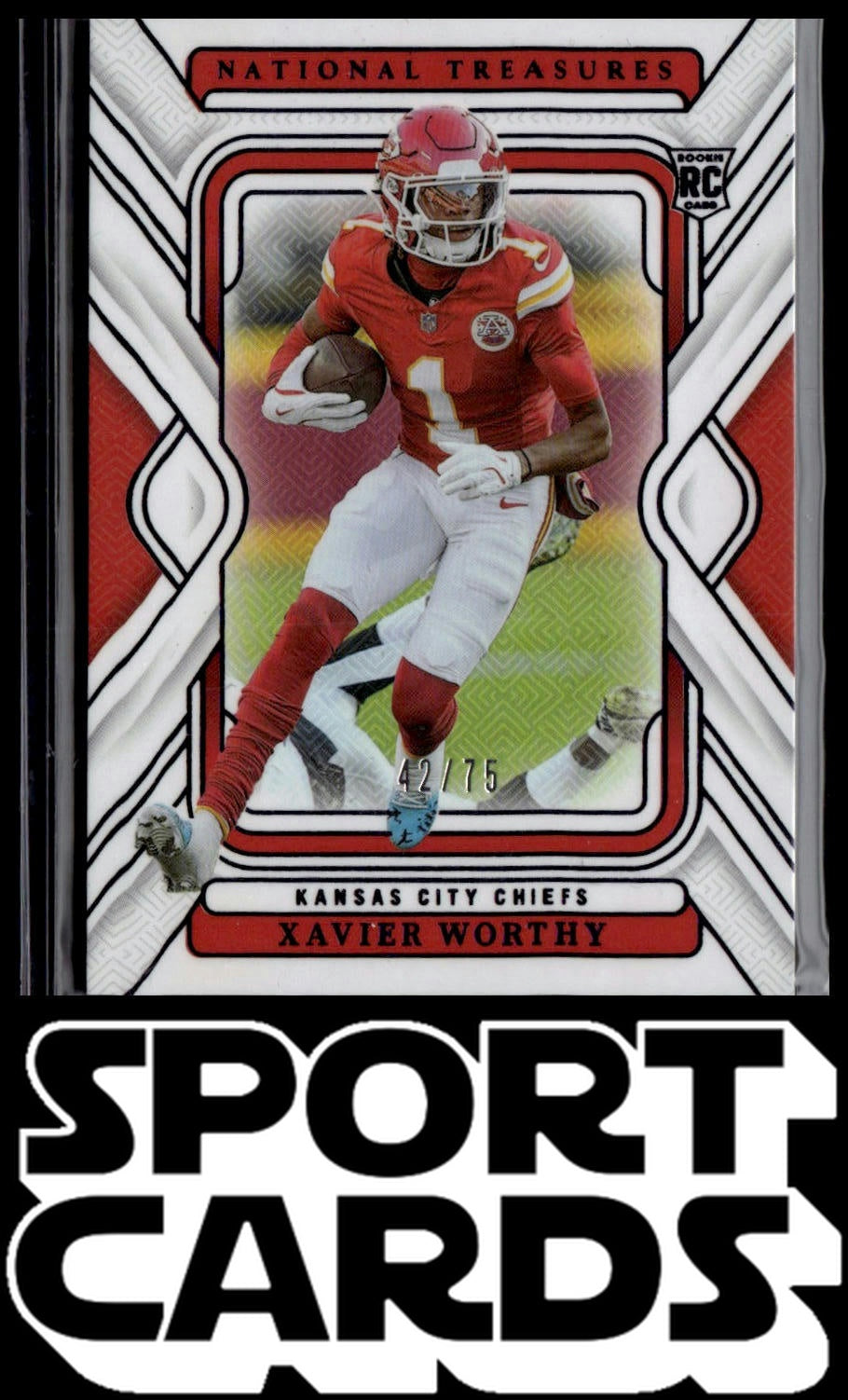 2024 Panini National Treasures #50 Xavier Worthy Purple #/75 SportCards.com