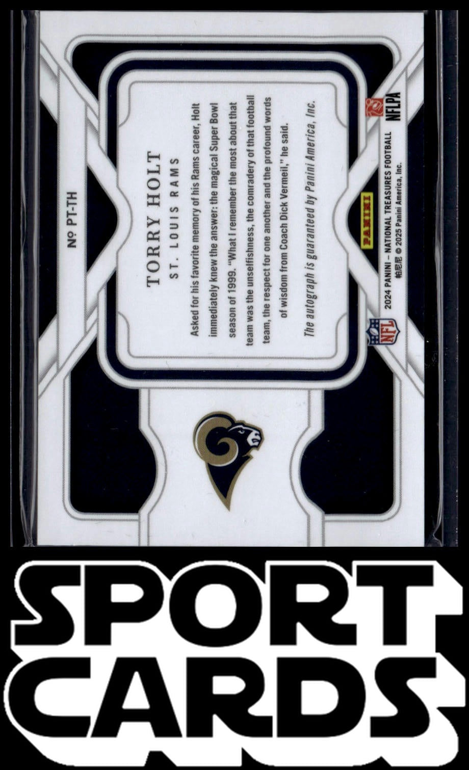 2024 Panini National Treasures #PT-TH Torry Holt Personalized Treasures #/99
