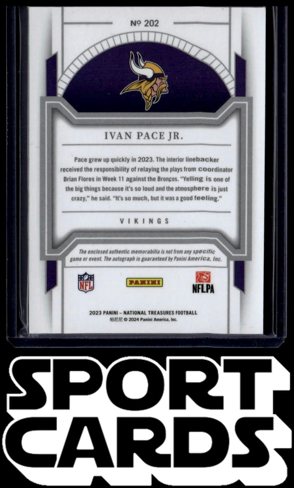 2024 Panini National Treasures - RPA Purple #202 Ivan Pace Jr. #/49