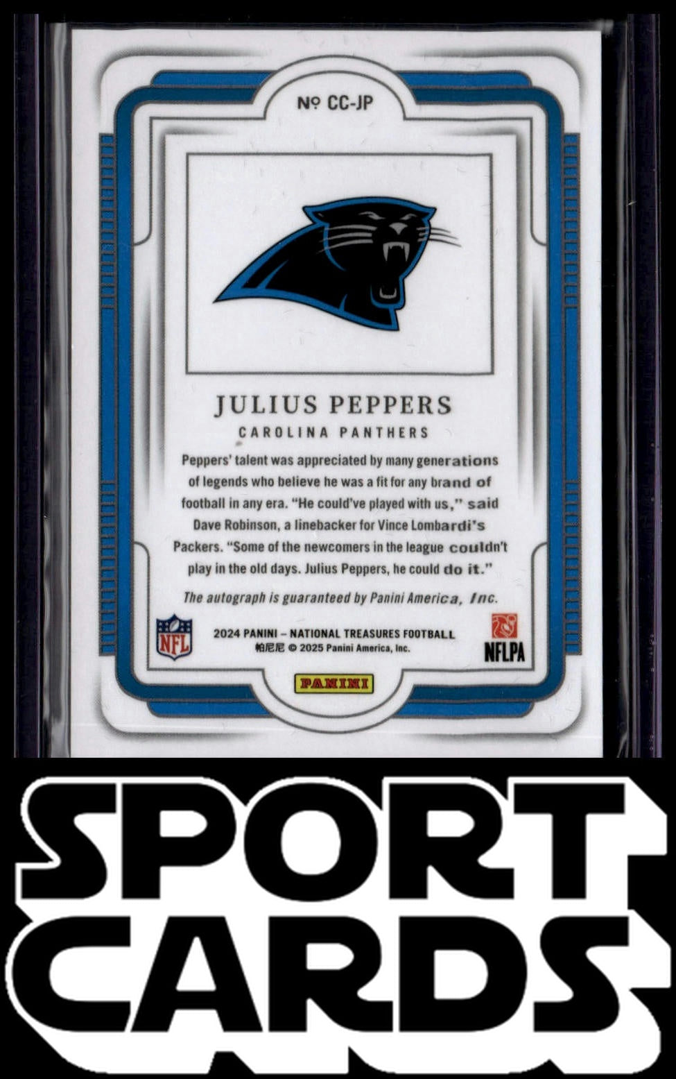 2024 Panini National Treasures #CC-JP Julius Peppers Canton Calligraphy #/99