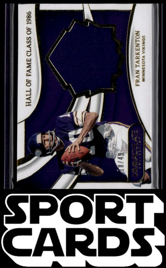 2024 #HOF-FTN Fran Tarkenton Immaculate HOF Jerseys #/49