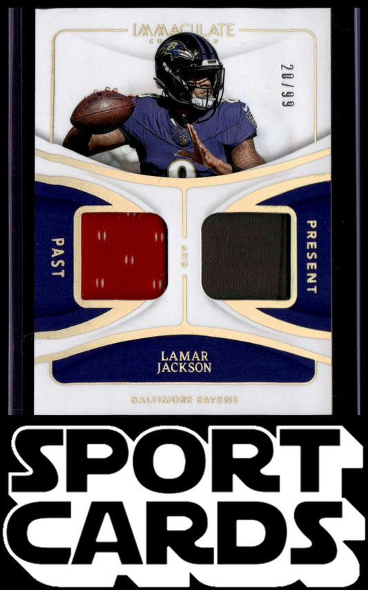 2024 Immaculate - Past and Present Materials #PAP-LJN Lamar Jackson #/99