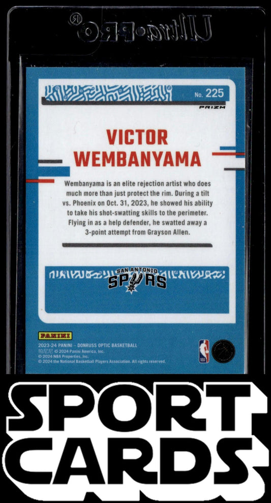 2023-24 Donruss Optic #225 Victor Wembanyama Hyper Pink SportCards.com