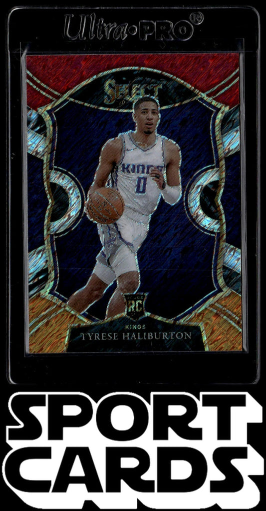 2020-21 Panini Select #72 Tyrese Haliburton Red White Orange Shimmer