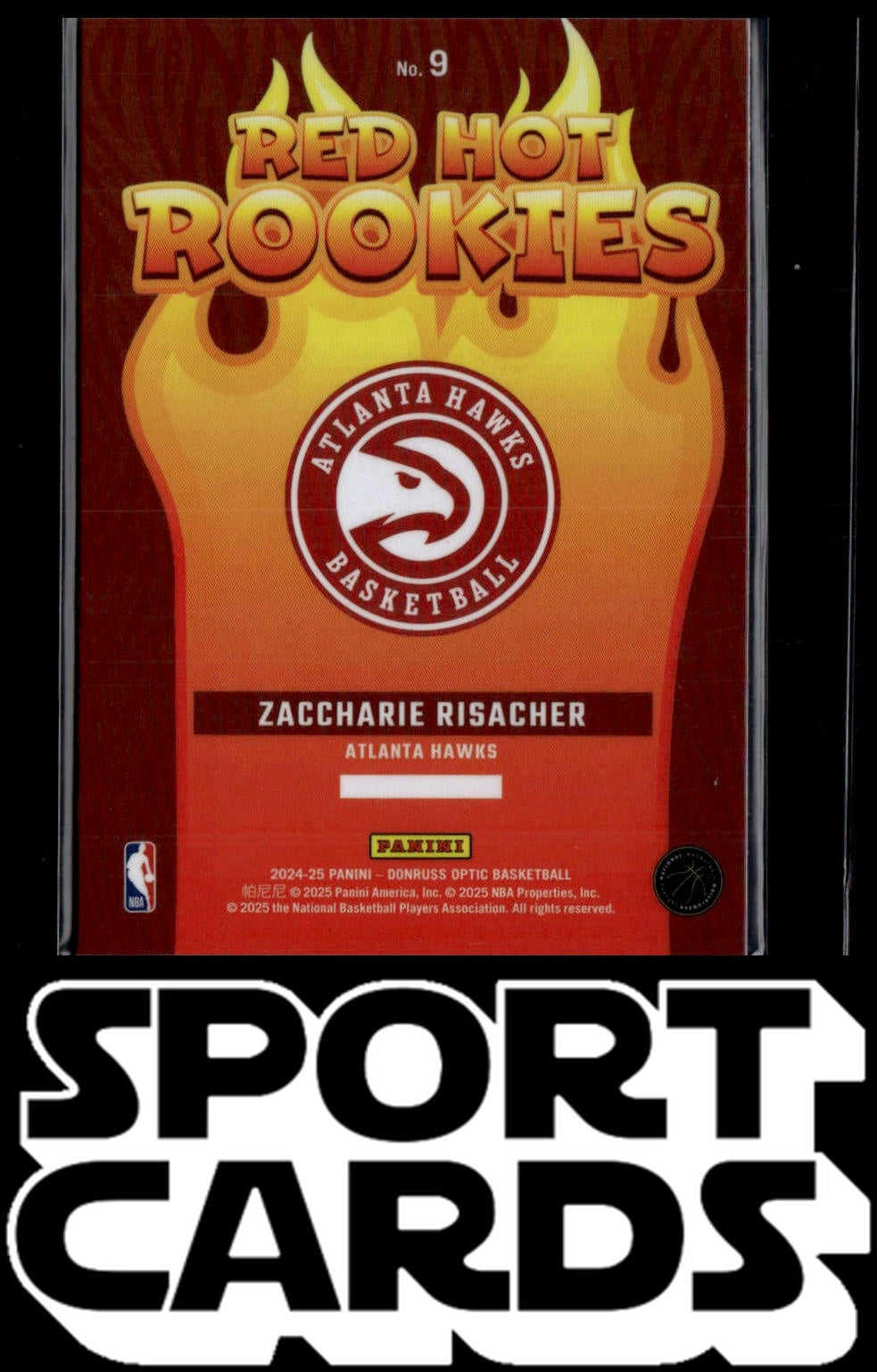2024-25 Donruss Optic #9 Zaccharie Risacher Red Hot Rookies SportCards.com