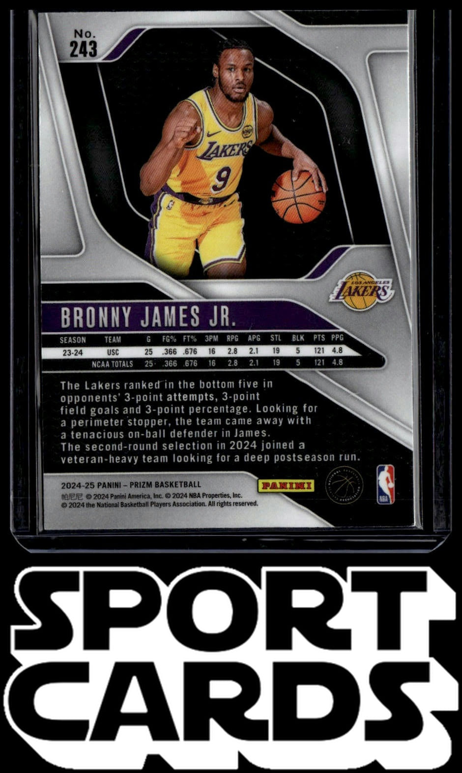 2024-25 Panini Prizm #243 Bronny James Jr. SportCards.com