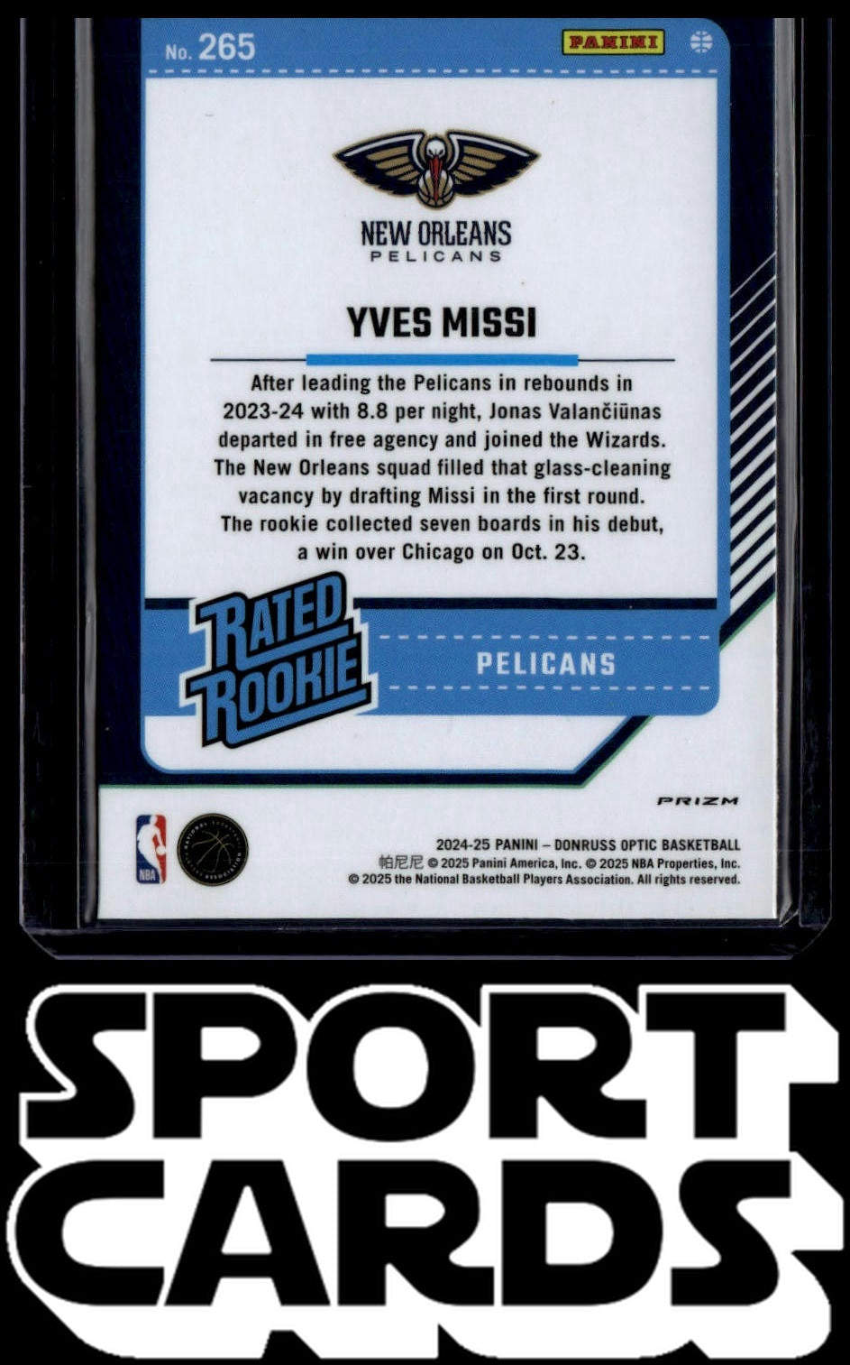 2024-25 Donruss Optic #265 Yves Missi SportCards.com