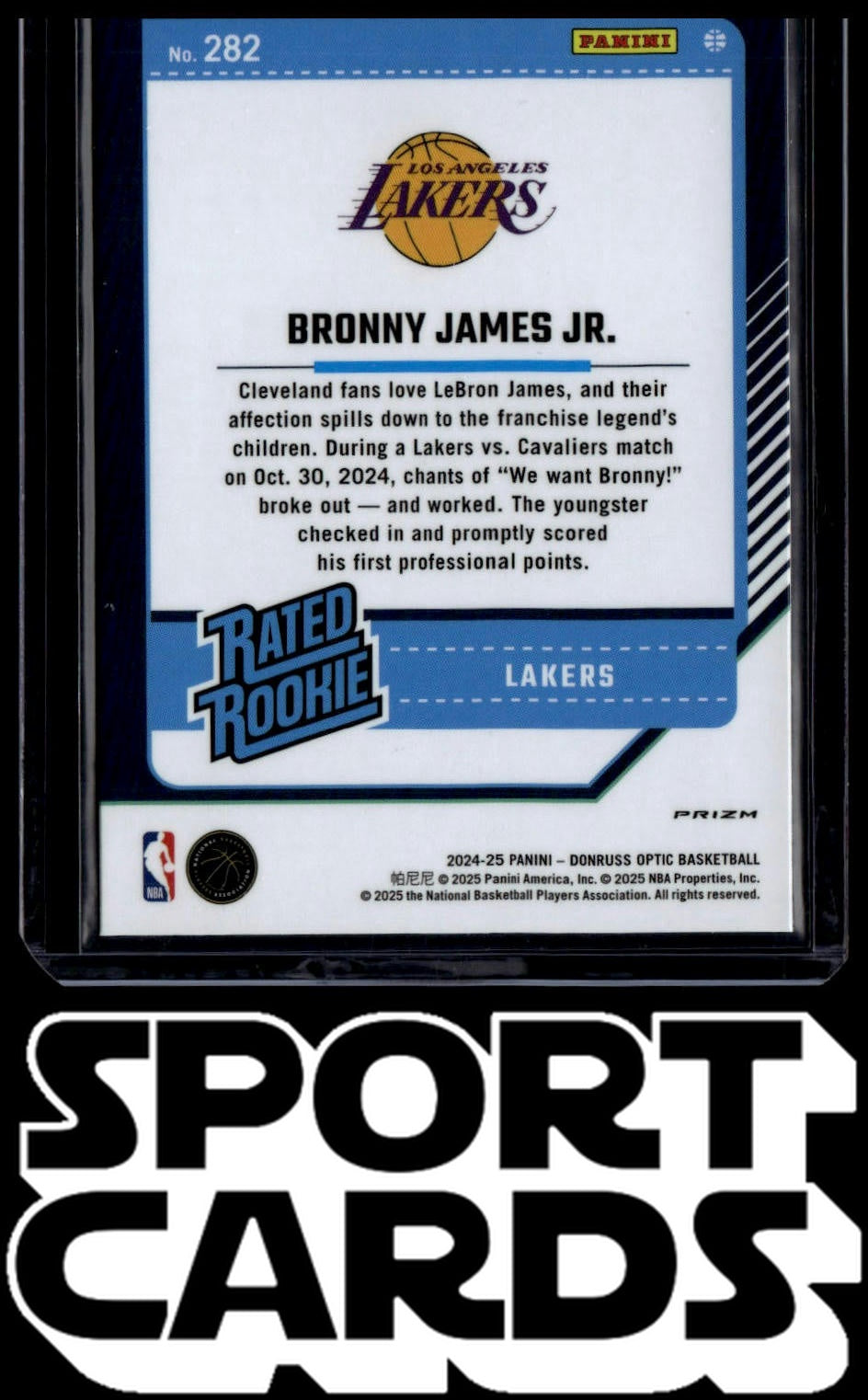 2024-25 Donruss Optic #282 Bronny James Jr. SportCards.com