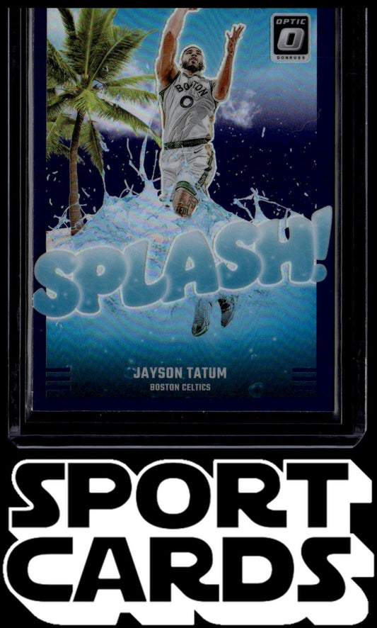2024-25 Donruss Optic #11 Jayson Tatum Splash! Blue #/85 SportCards.com