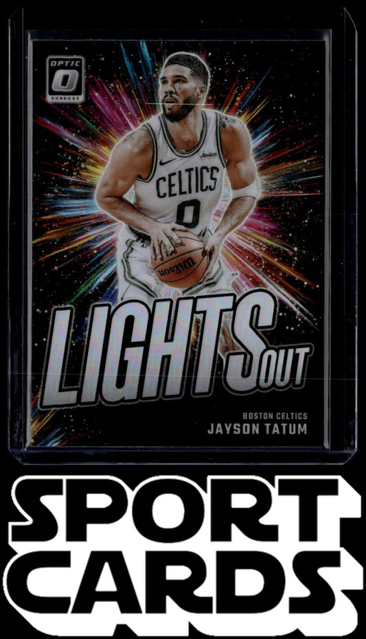 2024-25 Donruss Optic #12 Jayson Tatum Lights Out SportCards.com
