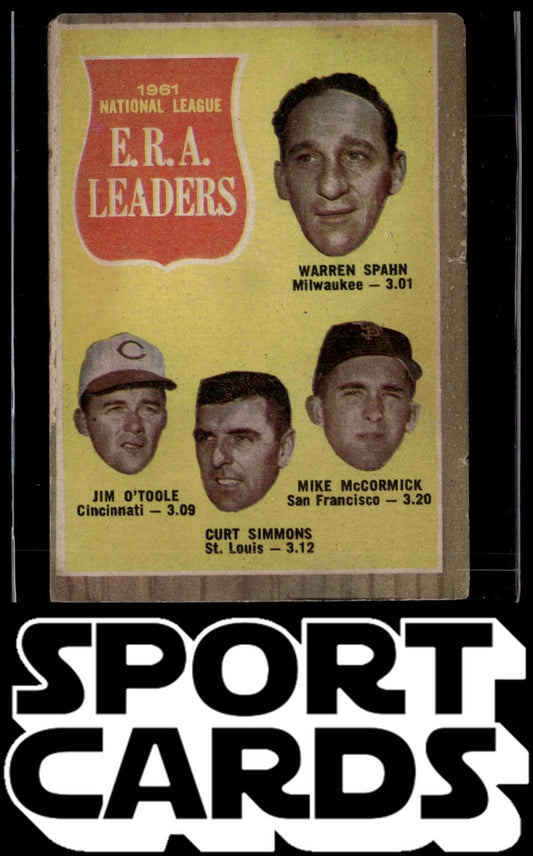 1962 Topps #56 1961 National League E.R.A. Leaders