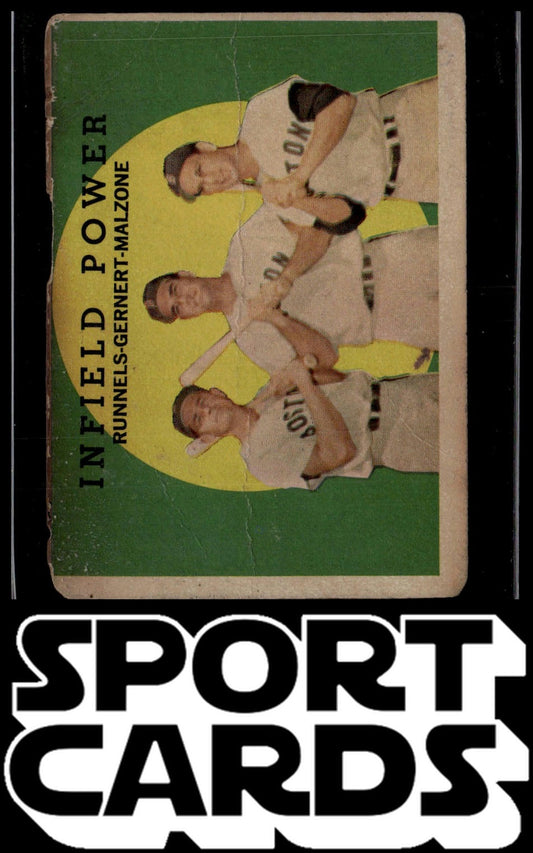 1959 Topps #519 Infield Power (Pete Runnells / Dick Gernert / Frank Malzone)