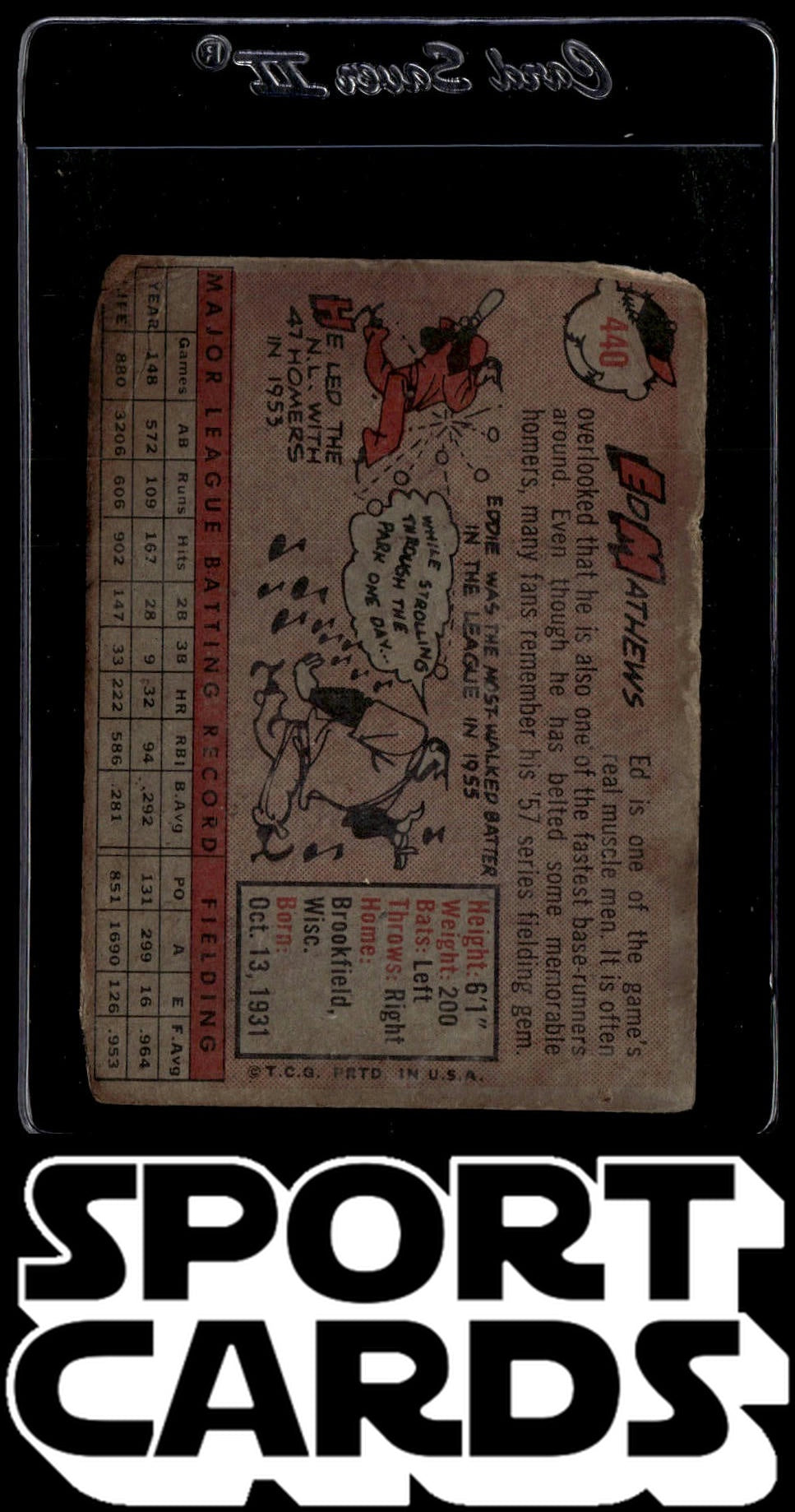 1958 Topps #440 Ed Mathews SportCards.com