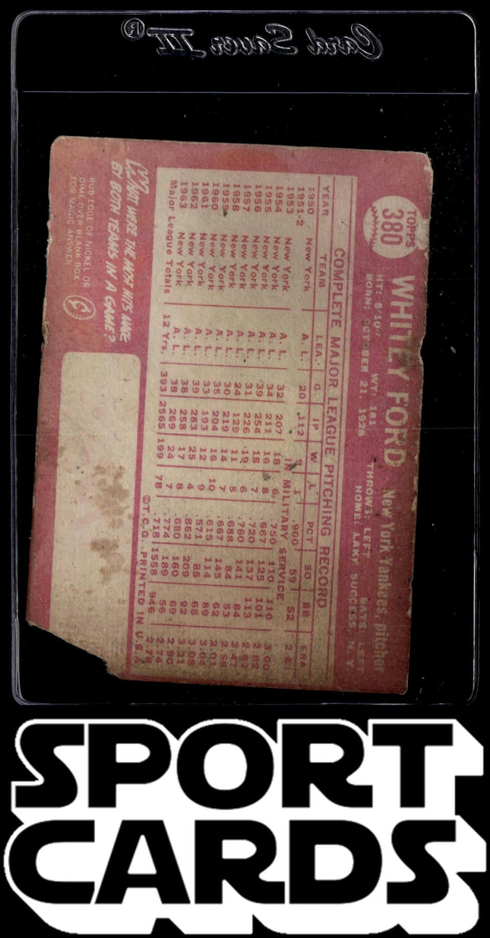 1964 Topps #380 Whitey Ford SportCards.com