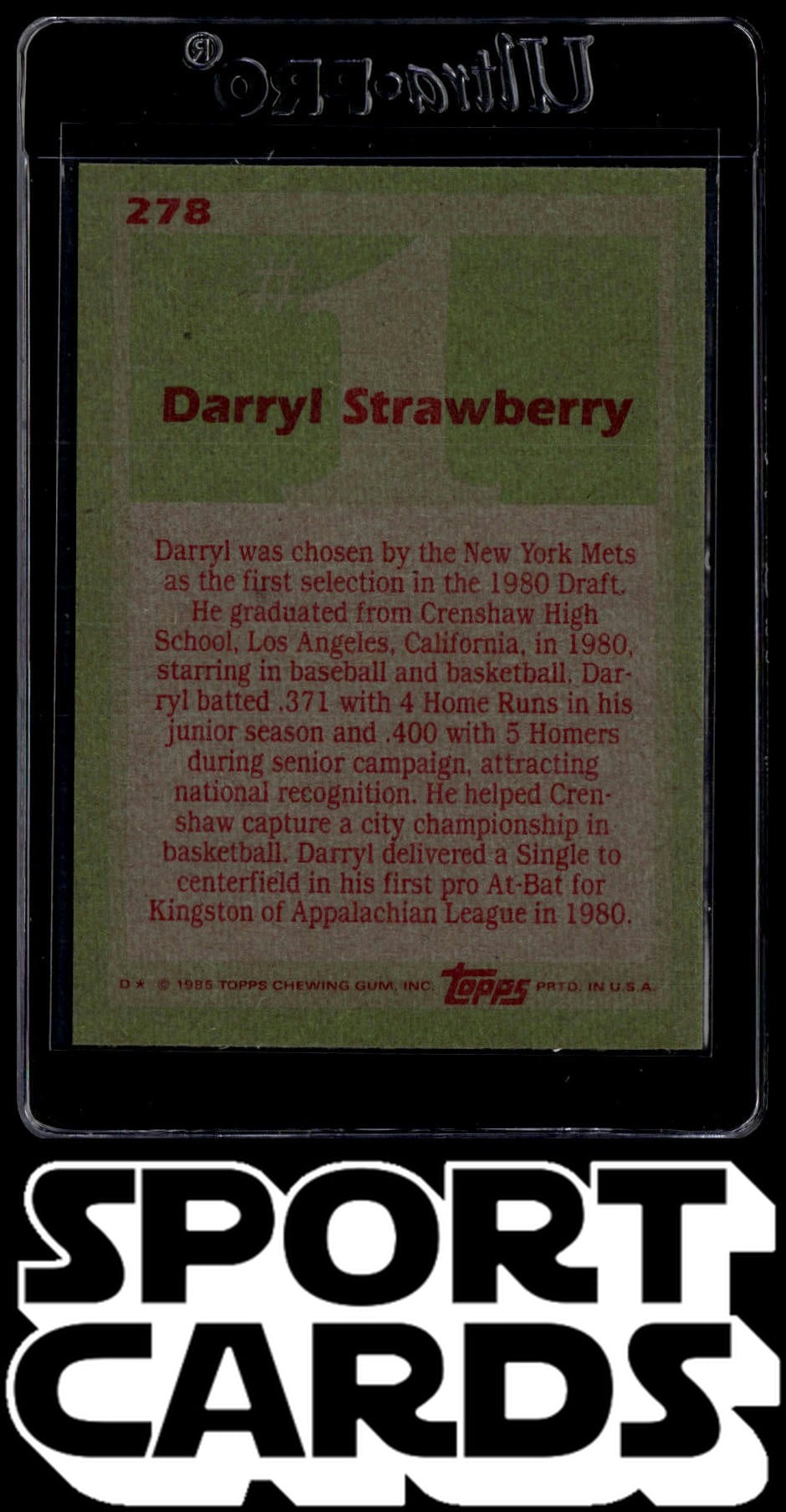 1985 Topps #278 Darryl Strawberry SportCards.com