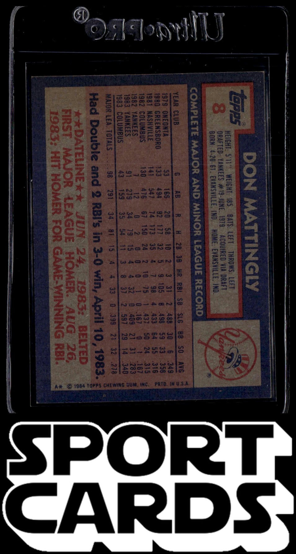 1984 Topps #8 Don Mattingly SportCards.com