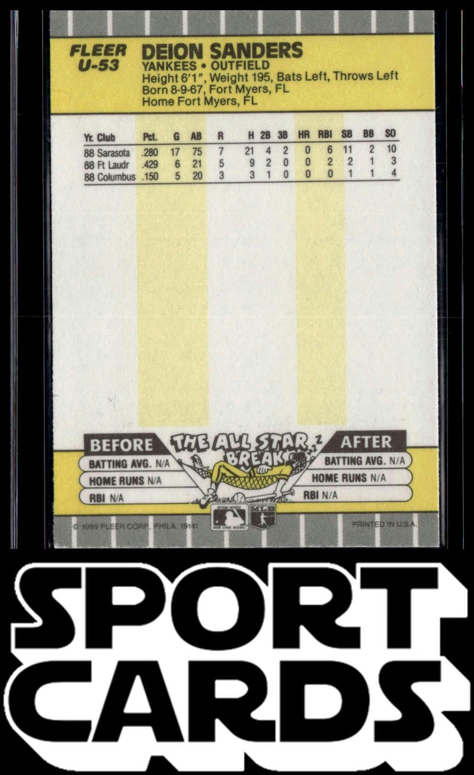 1989 Fleer Update #U-53 Deion Sanders SportCards.com