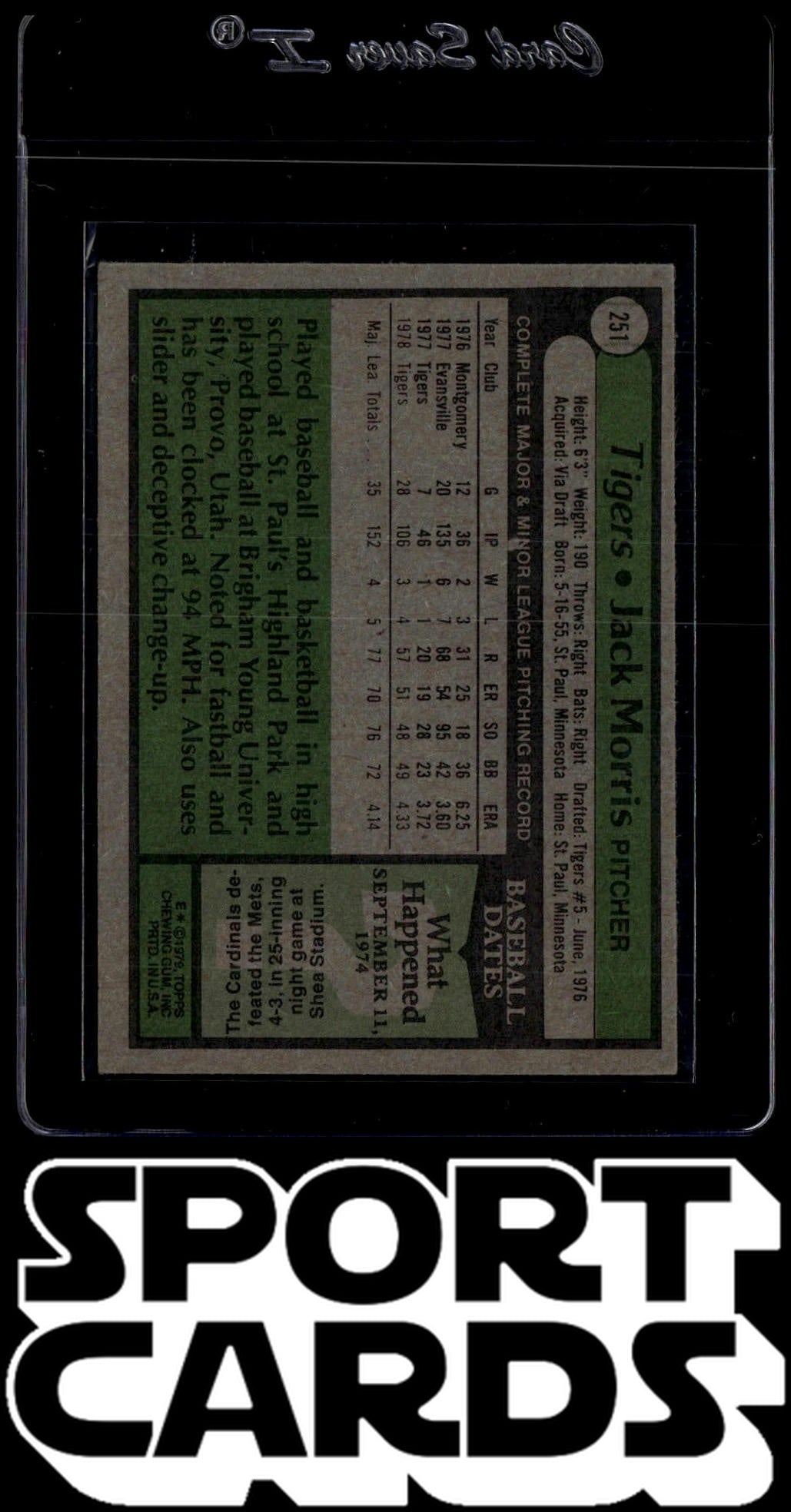 1979 Topps #251 Jack Morris SportCards.com