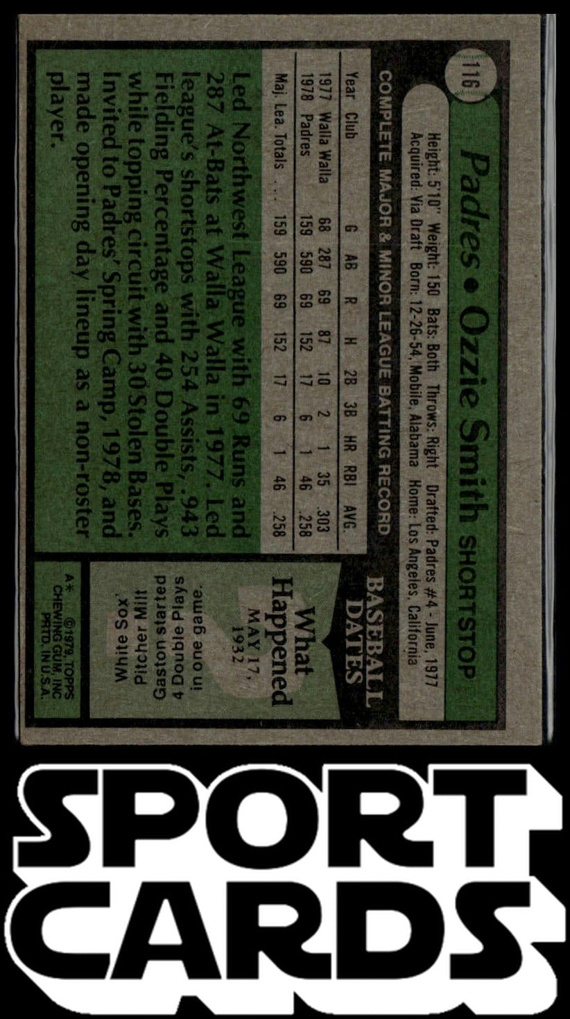 1979 Topps #116 Ozzie Smith SportCards.com