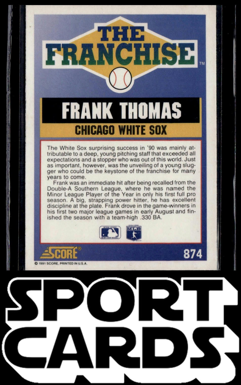 1991 Score #874 Frank Thomas SportCards.com