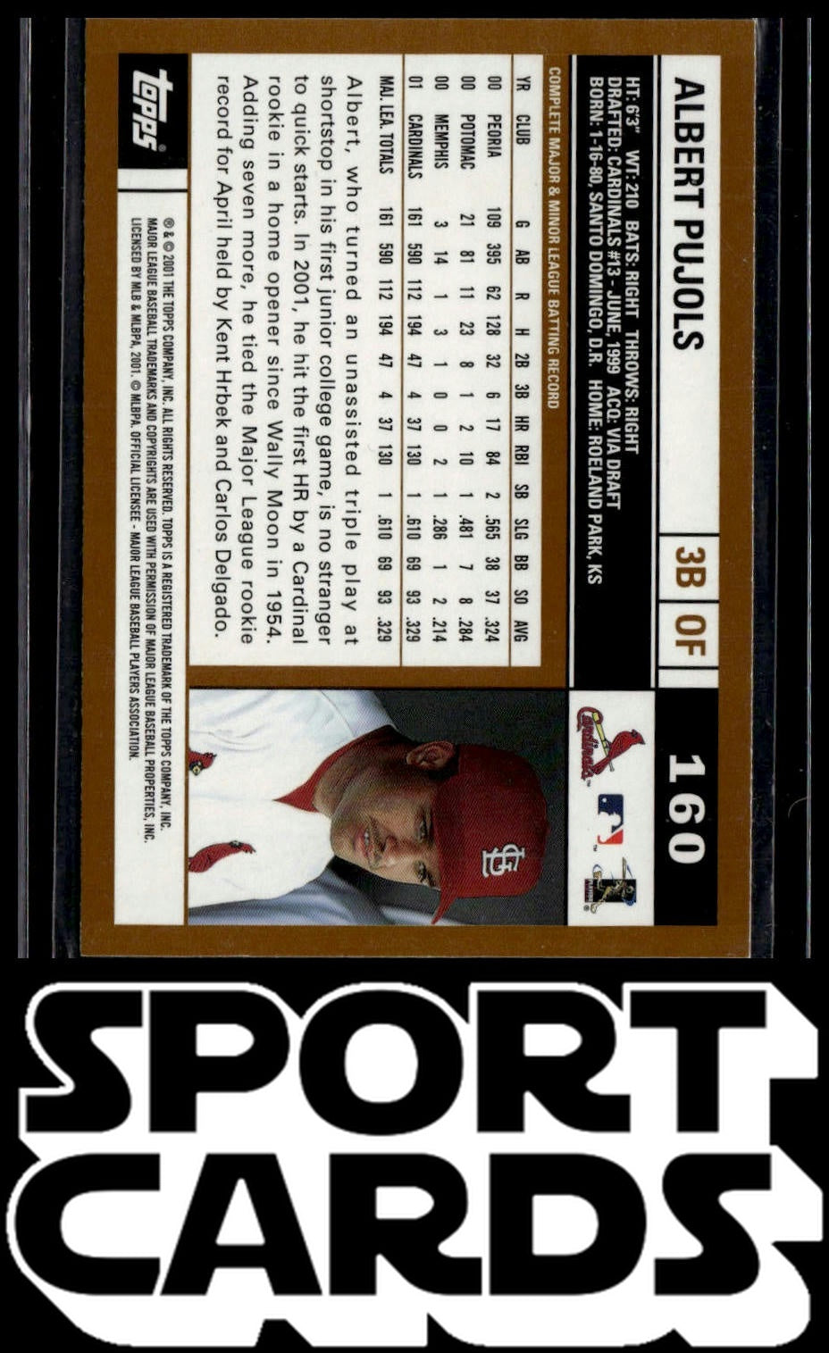 2002 Topps #160 Albert Pujols SportCards.com