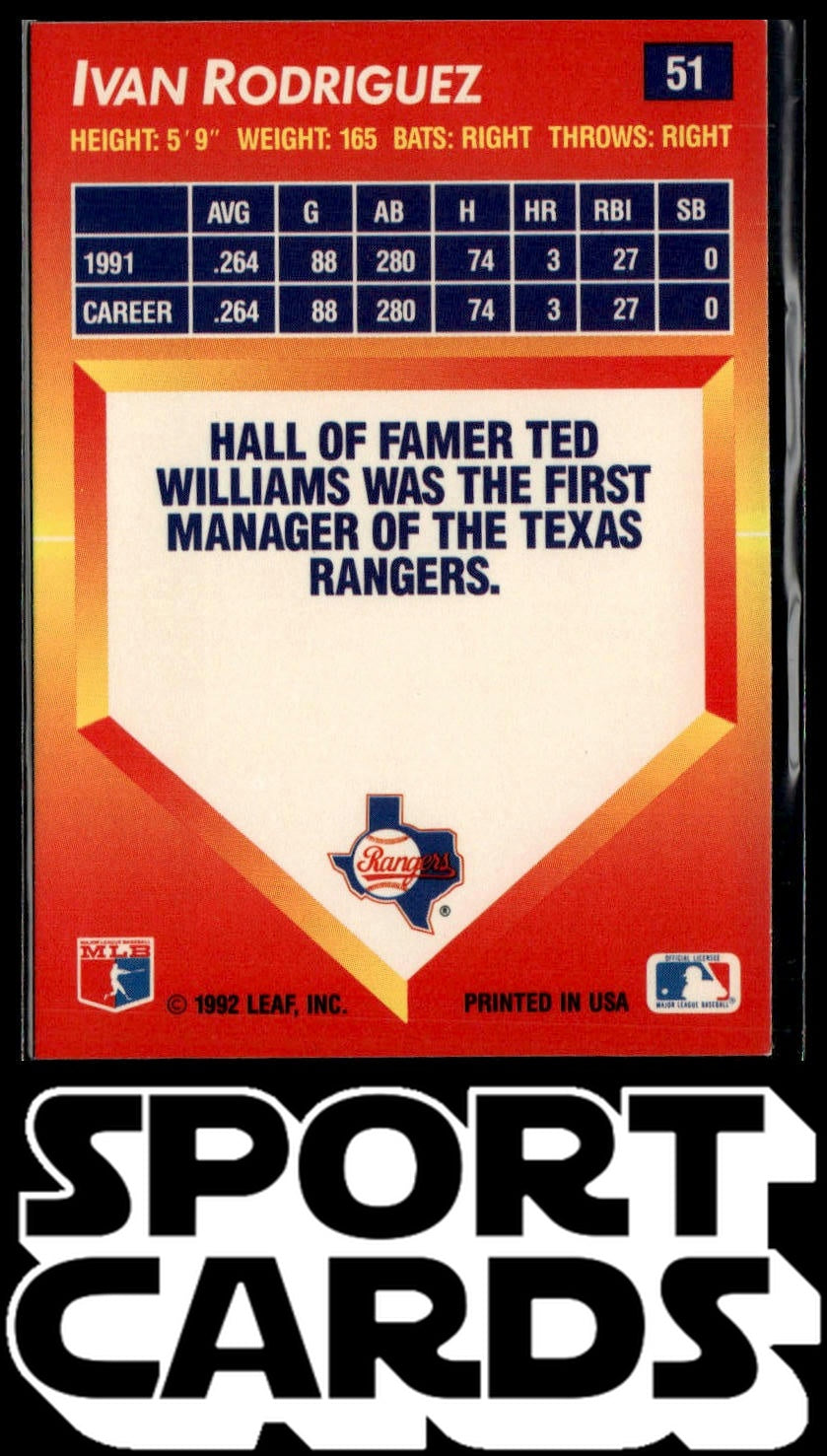 1992 Triple Play #51 Ivan Rodriguez SportCards.com