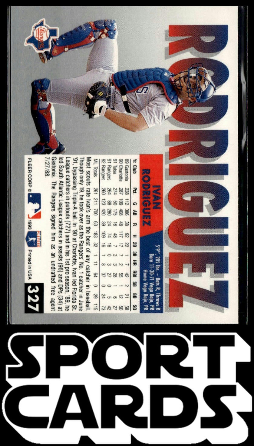 1993 Fleer #327 Ivan Rodriguez SportCards.com