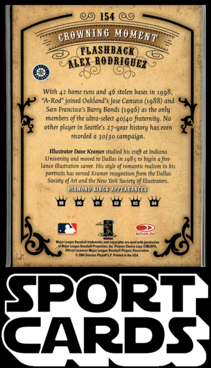 2004 Donruss Diamond Kings #154 Alex Rodriguez SportCards.com