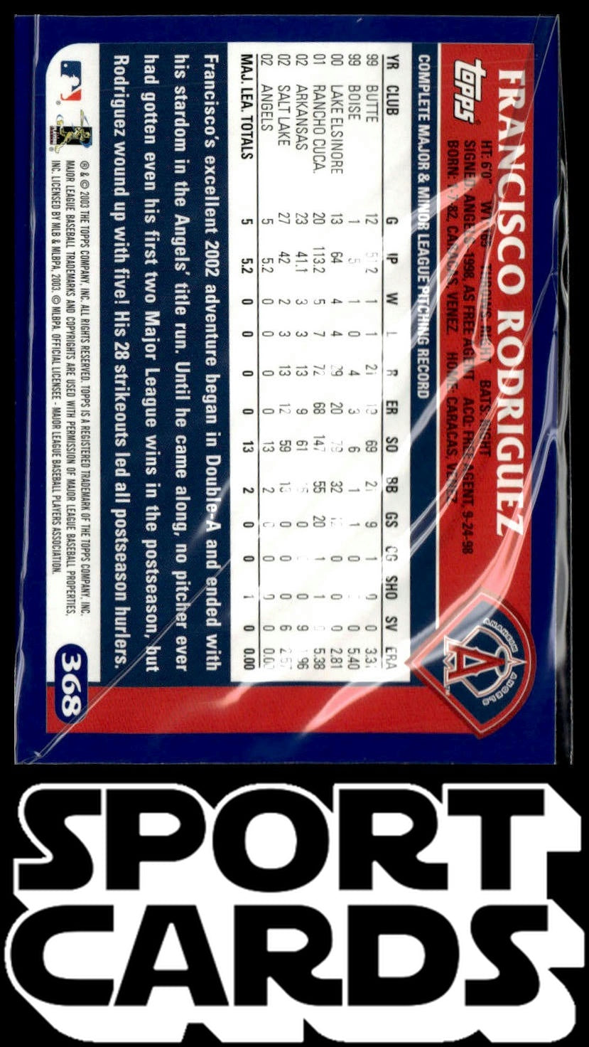 2003 Topps #368 Francisco Rodriguez SportCards.com