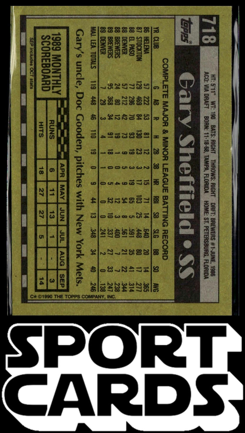 1990 Topps #718 Gary Sheffield SportCards.com