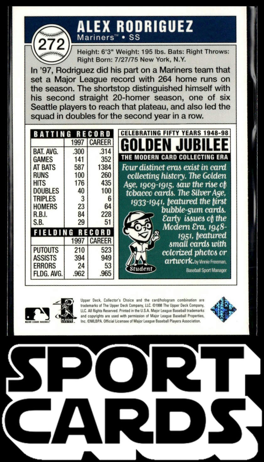 1998 Collector's Choice #272 Alex Rodriguez SportCards.com