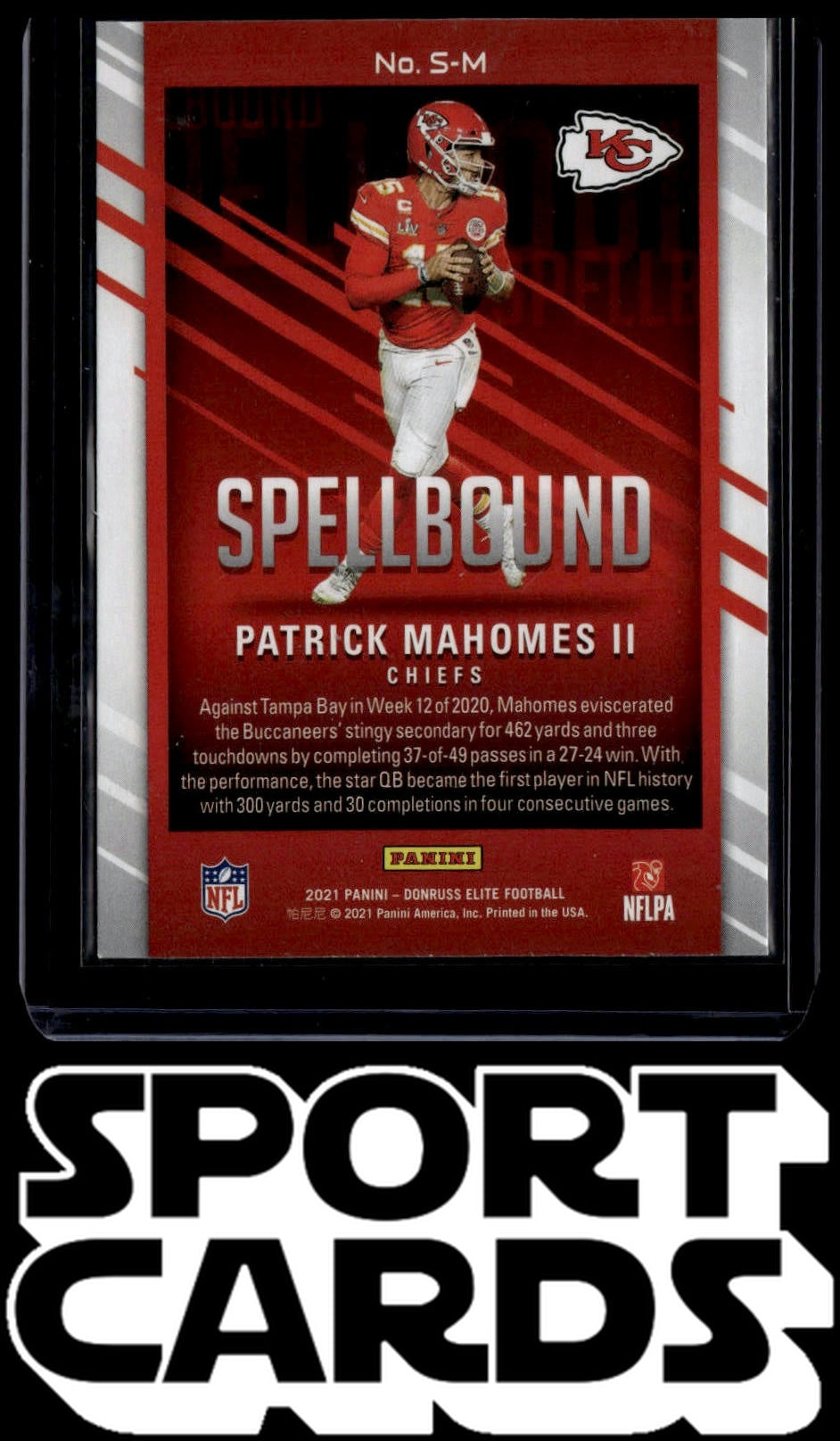 2021 Donruss Elite #S-M Patrick Mahomes II Spellbound Green SportCards.com