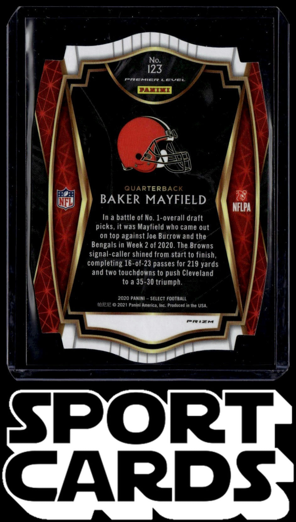 2020 Panini Select #123 Baker Mayfield Orange Prizm Die Cut SportCards.com