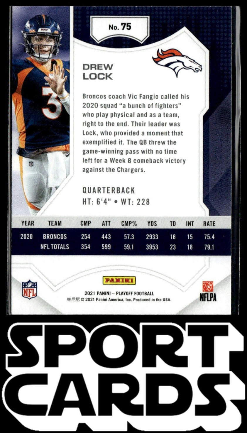 2021 Panini Playoff #75 Drew Lock SportCards.com