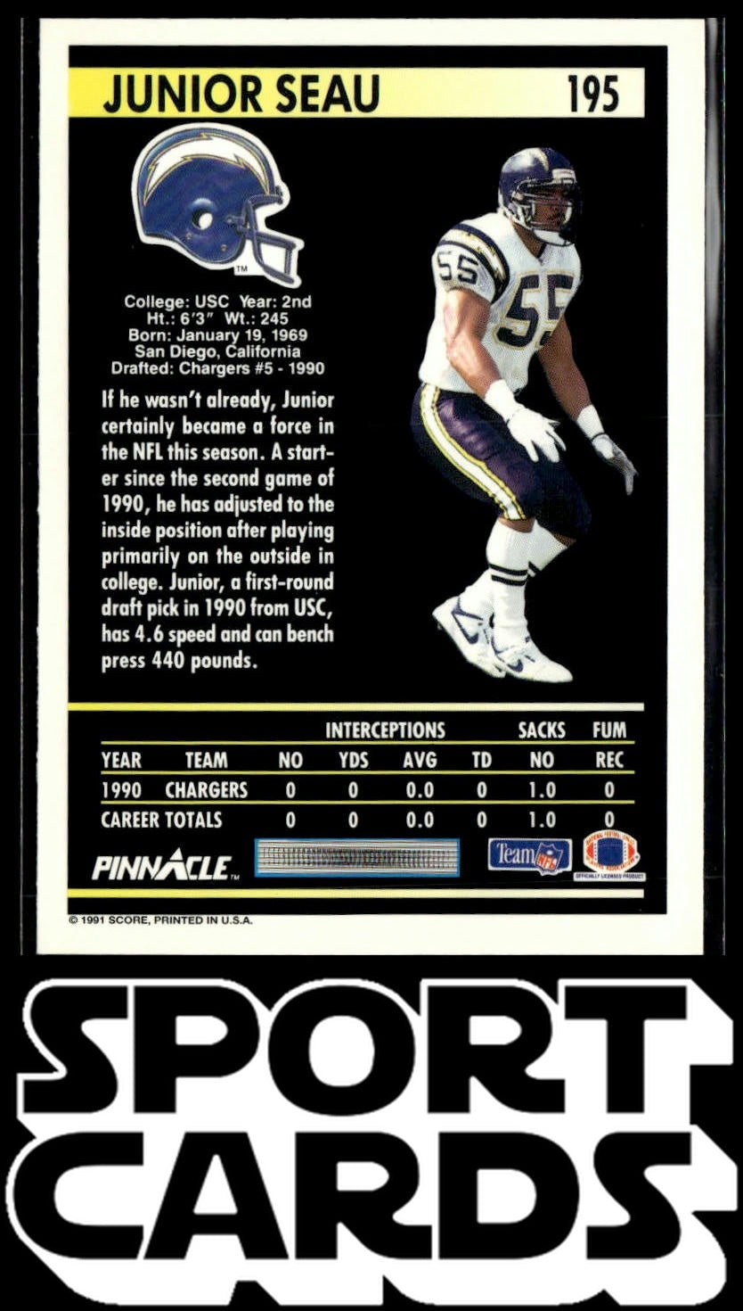 1991 Pinnacle #195 Junior Seau SportCards.com
