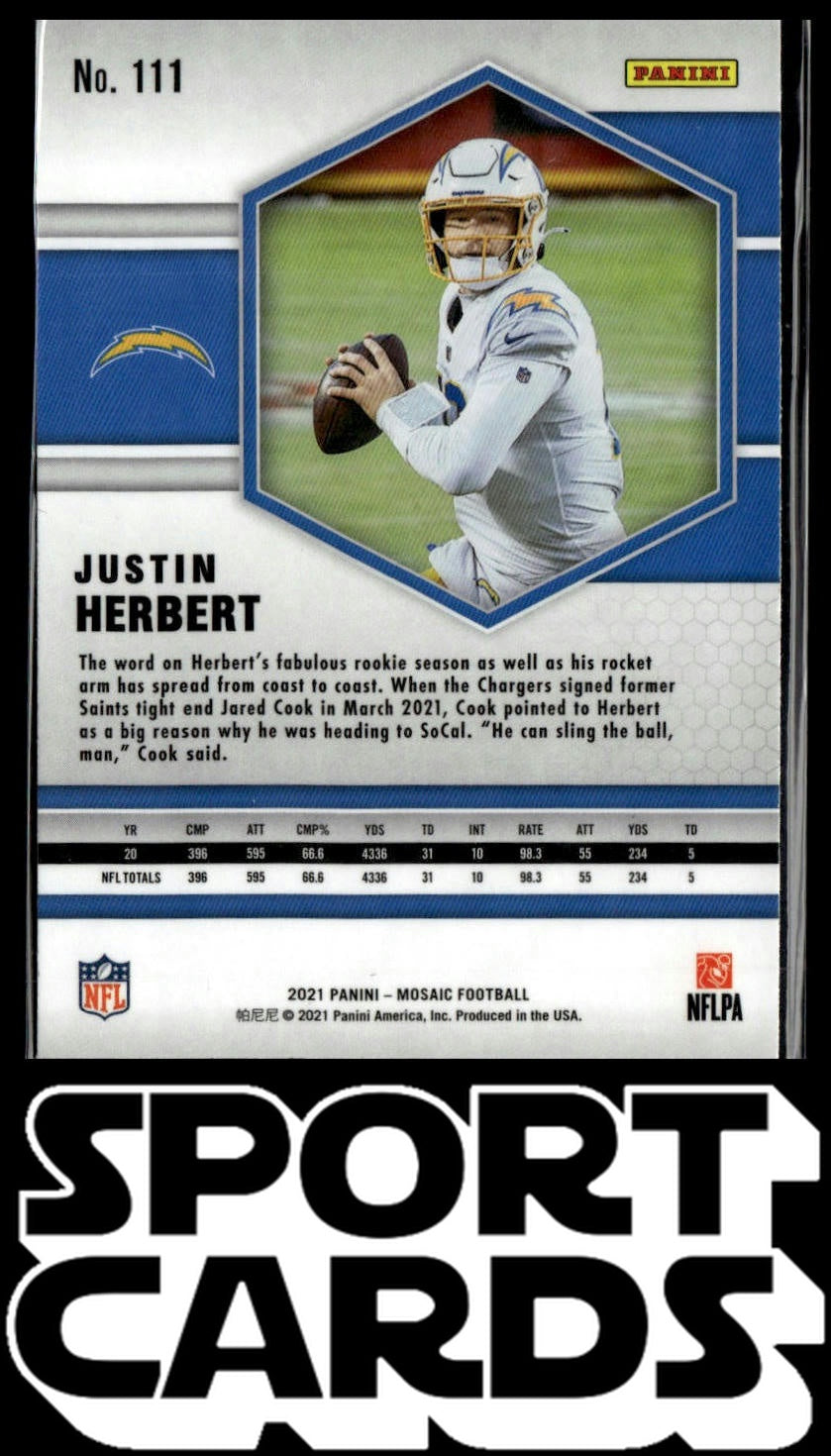 2021 Panini Mosaic #111 Justin Herbert SportCards.com