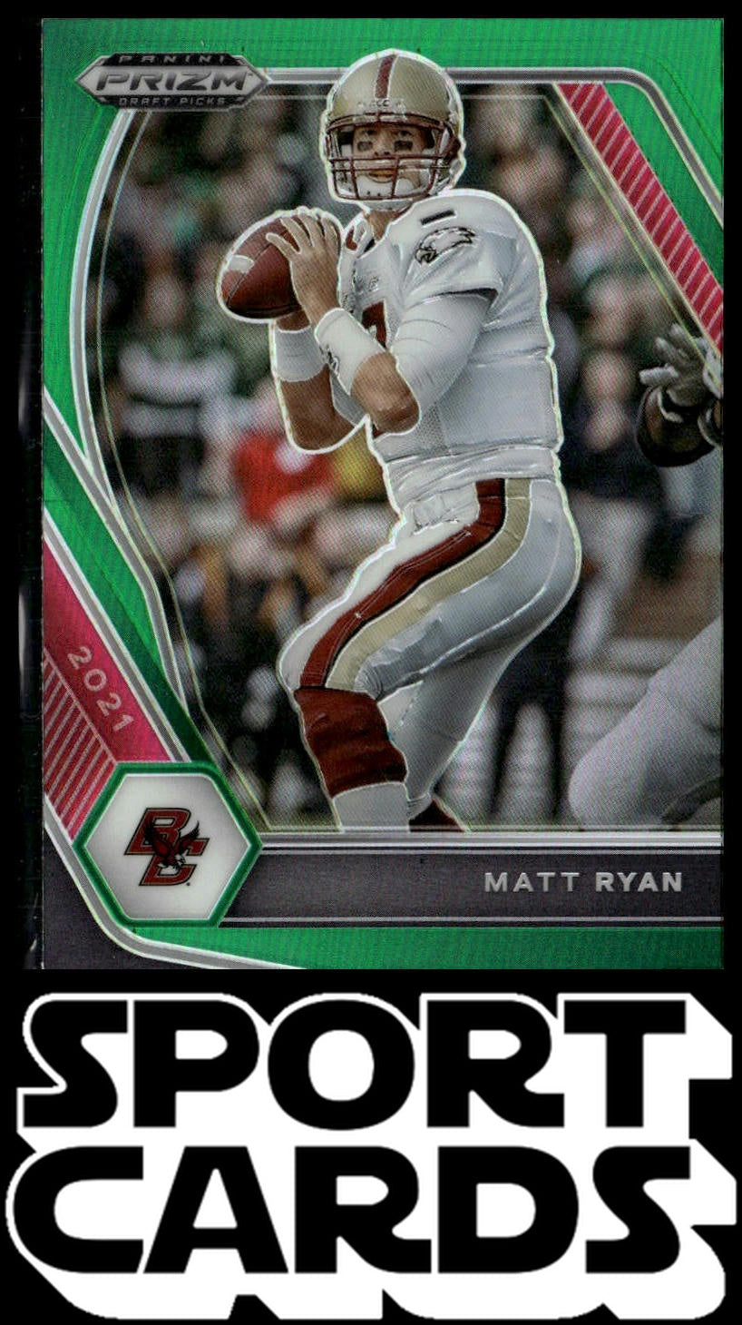 2021 Panini Prizm Draft Picks Collegiate #1 Matt Ryan Green SportCards.com
