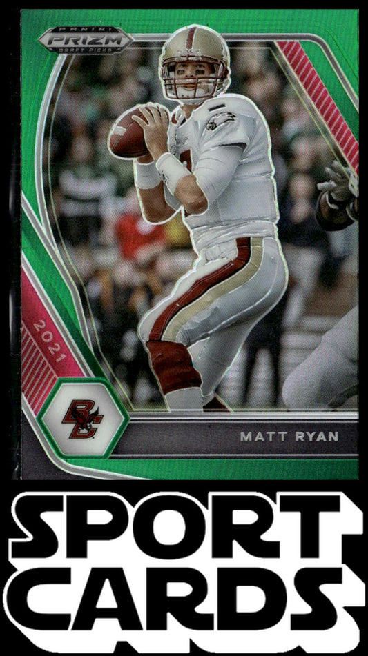 2021 Panini Prizm Draft Picks Collegiate #1 Matt Ryan Green SportCards.com