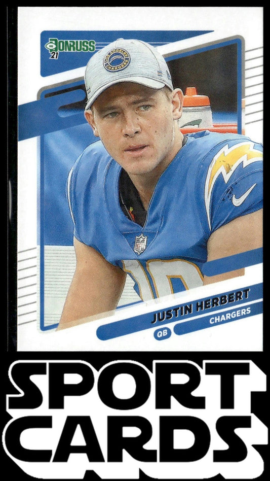 2021 Donruss #70b Justin Herbert No Helmet SportCards.com