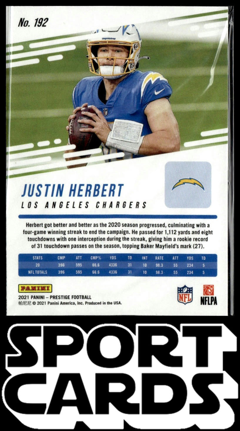 2021 Panini Prestige #192 Justin Herbert SportCards.com